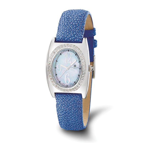 Charles Hubert Ladies Blue Stingray 0.75ct. Diamond 29x32mm Watch