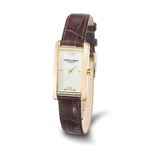 Charles Hubert Ladies Brown Leather Band Watch