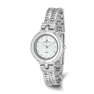 Charles Hubert Ladies Chrome Finish Silver Dial Chain Bracelet Watch