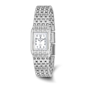 Charles Hubert Ladies Chrome Finish White Dial Quartz Analog Watch