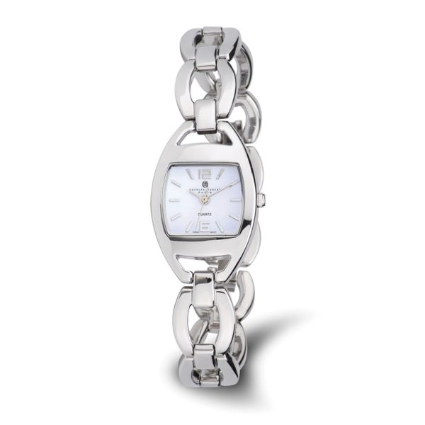 Charles Hubert Ladies Chrome Finish White Dial Quartz Watch