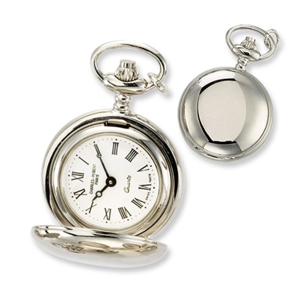 Charles Hubert Ladies Chrome-plated Brass Polished Watch Necklace