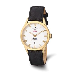 Charles Hubert Ladies Gold Tone Stainless Steel White Dial Watch