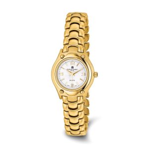 Charles Hubert Ladies Gold-finish White Dial Watch