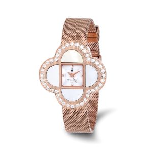 Charles Hubert Ladies IP Rose-plated Stainless 36x36mm Watch