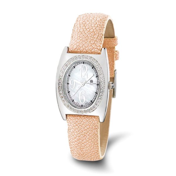 Charles Hubert Ladies Pink Stingray 0.75ct. Diamond 29x32mm Watch