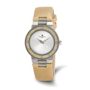 Charles Hubert Ladies Stainless Beige Mother of Pearl 32mm Watch