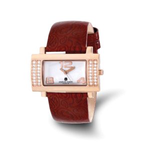 Charles Hubert Ladies Stainless Brown Leather 40x23mm Watch