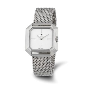 Charles Hubert Ladies Stainless Mesh Silver Dial Quartz Watch