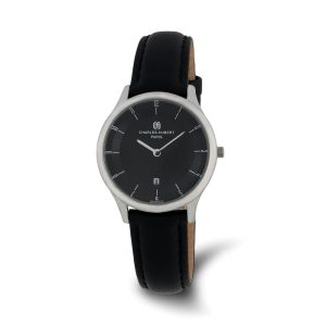 Charles Hubert Ladies Stainless Steel Analog Black Dial Watch