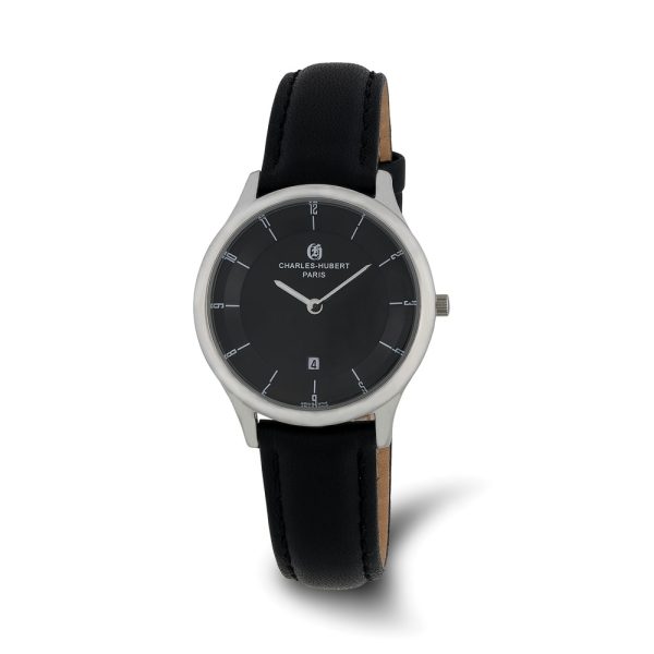 Charles Hubert Ladies Stainless Steel Analog Black Dial Watch