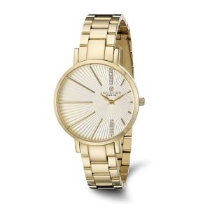 Charles Hubert Ladies Stainless Steel Gold Dial Watch