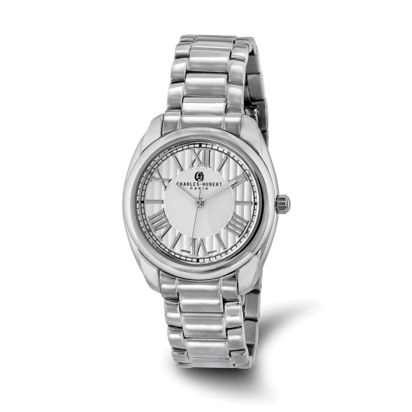 Charles Hubert Ladies Stainless Steel Off-White Dial Watch