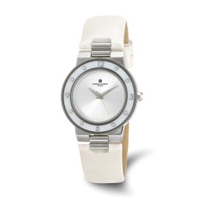 Charles Hubert Ladies Stainless White Mother of Pearl 32mm Watch