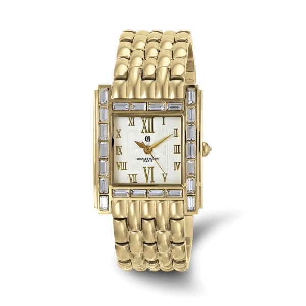 Charles Hubert Ladies Stainless plated Crystal Bezel 27 x 32mm Watch