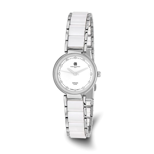 Charles Hubert Ladies Titanium & Ceramic White Dial Watch