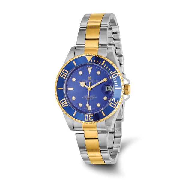 Charles Hubert Ladies Two-Tone Rotating Diver's Bezel Watch