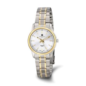 Charles Hubert Ladies Two-Tone Titanium 30mm Silver-tone Dial Watch