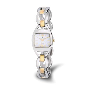 Charles Hubert Ladies Two-Tone White Dial Quartz Watch