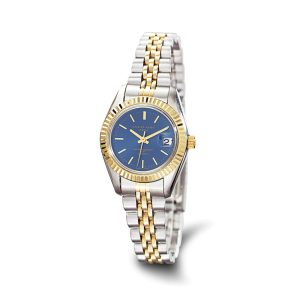 Charles Hubert Ladies Two-tone Stainless Steel Blue Dial Watch