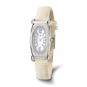 Charles Hubert Ladies White Stingray 0.68ct. Diamond 21x38mm Watch