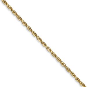 Childrens 1.85mm, 14k Yellow Gold, Quadruple Rope Chain Necklace, 14in