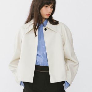 Cubic - Oversized Faux Leather Jacket