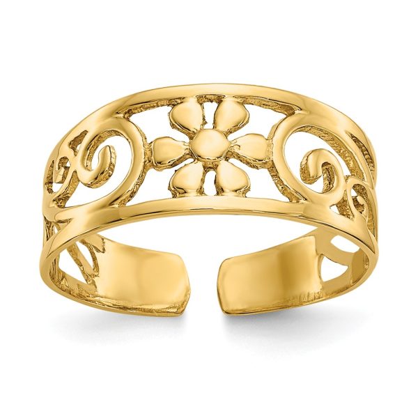 Daisy Flower Toe Ring in 14 Karat Gold