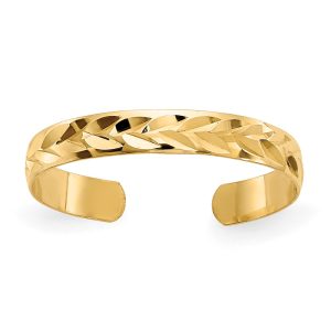 Diamond-Cut 2mm Toe Ring in 14 Karat Gold