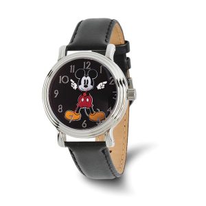 Disney Adult Size Black Strap Mickey Mouse Moving Arms 38mm Watch