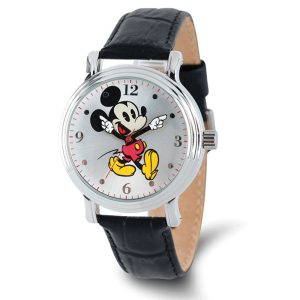 Disney Adult Size Black Strap Mickey Mouse w/Moving Arms 38mm Watch