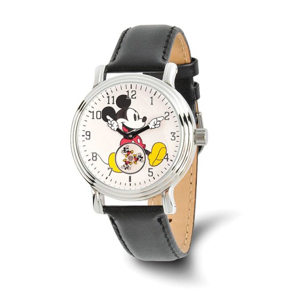 Disney Adult Size Black Strap Mickey Mouse w/Moving Arms Analog Watch