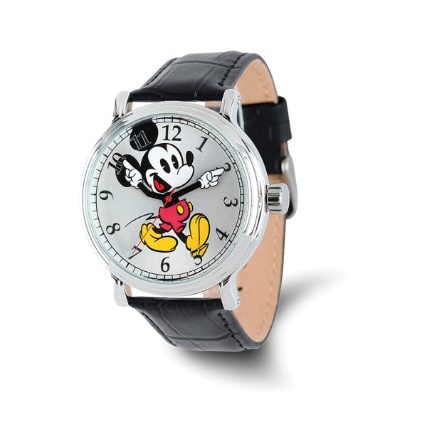 Disney Adult Size Mickey Mouse w/Moving Arms Silver-tone Watch