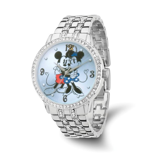 Disney Ladies Mickey & Minnie Silver-tone Bracelet Watch