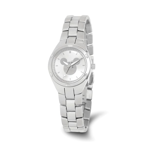 Disney Ladies Silver Dial Mickey Mouse Silhouette Watch