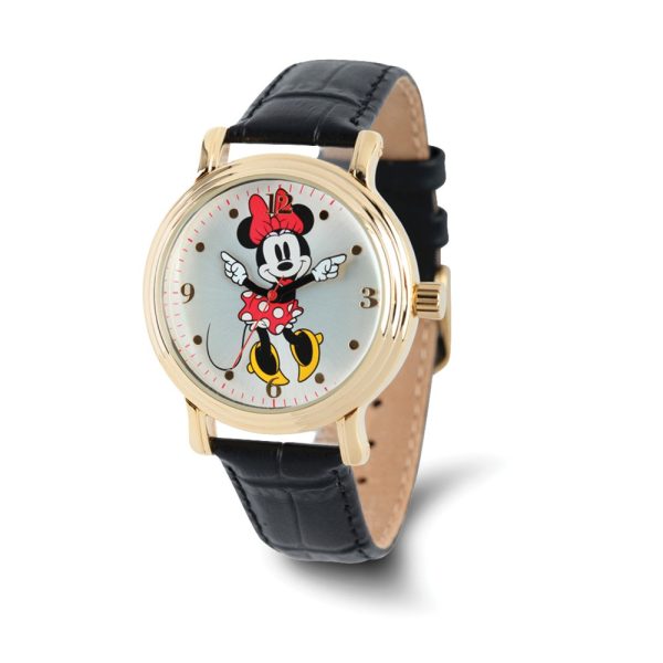 Disney Ladies Size Black Strap Minnie Mouse w/Moving Arms Watch