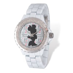 Disney Ladies Size Minnie Mouse White Band Watch