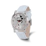 Disney Ladies Size White Strap Mickey Mouse w/Moving Arms Watch