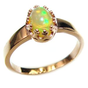 EVOLUTIONARY BEAUTY Genuine 3.5 carat Ethiopian Opal 14K Gold over.925 Sterling Silver handmade Ring size 6