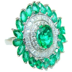 Excellent quality Green Topaz .925 Sterling Silver ring size 6