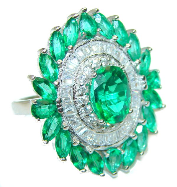 Excellent quality Green Topaz .925 Sterling Silver ring size 6