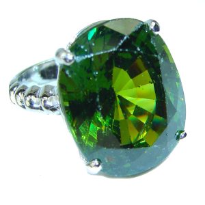 Excellent quality Green Topaz .925 Sterling Silver ring size 6