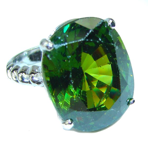 Excellent quality Green Topaz .925 Sterling Silver ring size 6