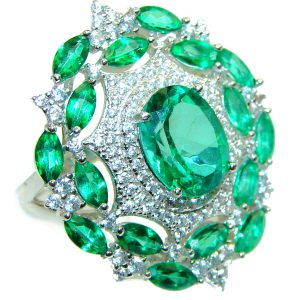 Excellent quality Green chrome diopside .925 Sterling Silver ring size 7