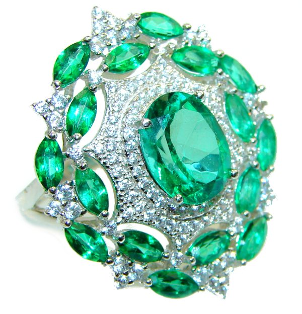 Excellent quality Green chrome diopside .925 Sterling Silver ring size 7