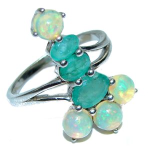 Extraordinary quality Ethiopian Opal .925 Sterling Silver handcrafted Ring size 7 1/2