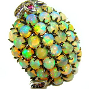 Extraordinary quality Ethiopian Opal .925 Sterling Silver handcrafted Ring size 7 1/4