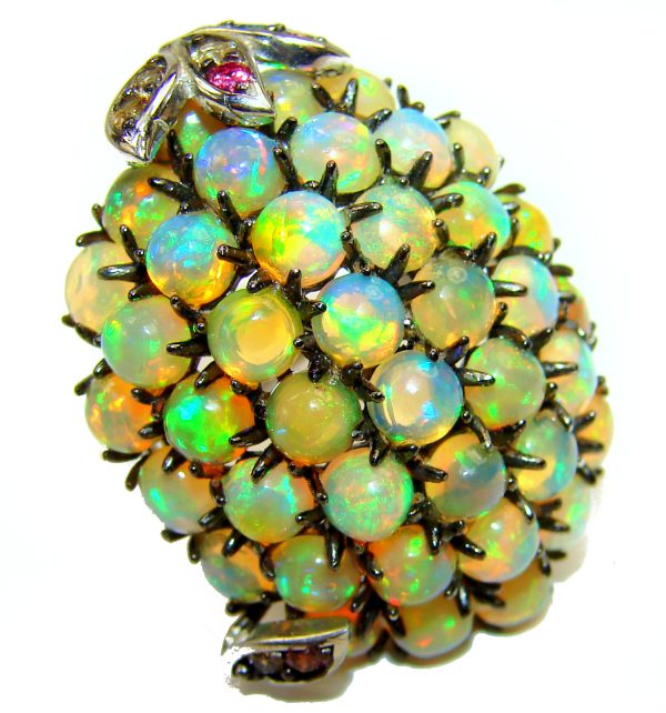 Extraordinary quality Ethiopian Opal .925 Sterling Silver handcrafted Ring size 7 1/4