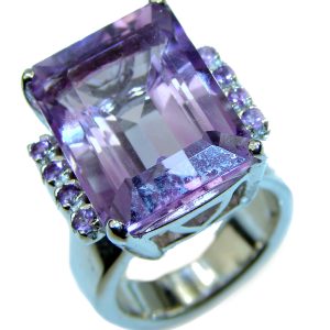 Extravaganza 32.5 carat natural Amethyst .925 Sterling Silver Ring size 5 1/4