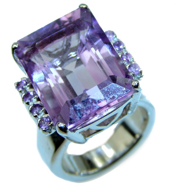 Extravaganza 32.5 carat natural Amethyst .925 Sterling Silver Ring size 5 1/4